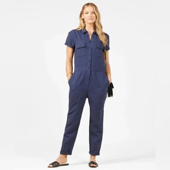NEW! Outerknown | S.E.A. Suit, Short Sleeve Jumpsuit in Navy Blue - Picture 4 of 16
